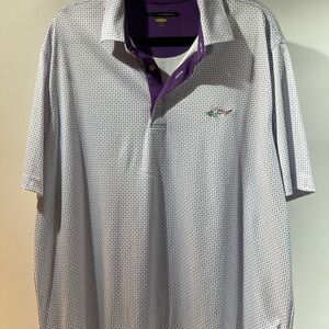 Greg Norman Collection Purple and White Performance Polo Shirt
